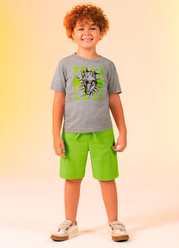 Cativa Kids - Conjunto Estampado com Bolso Cinza 1