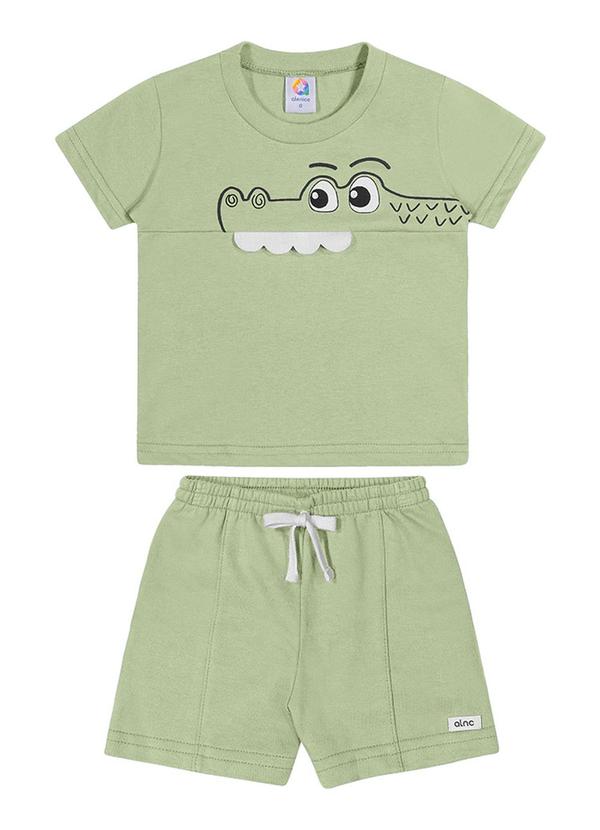 Alenice - Conjunto Estampado Crocodilo Menino Verde 1