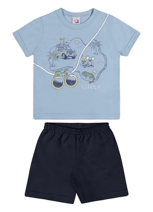 Outlet - Conjunto Estampado Safari Menino Azul - OUTLET