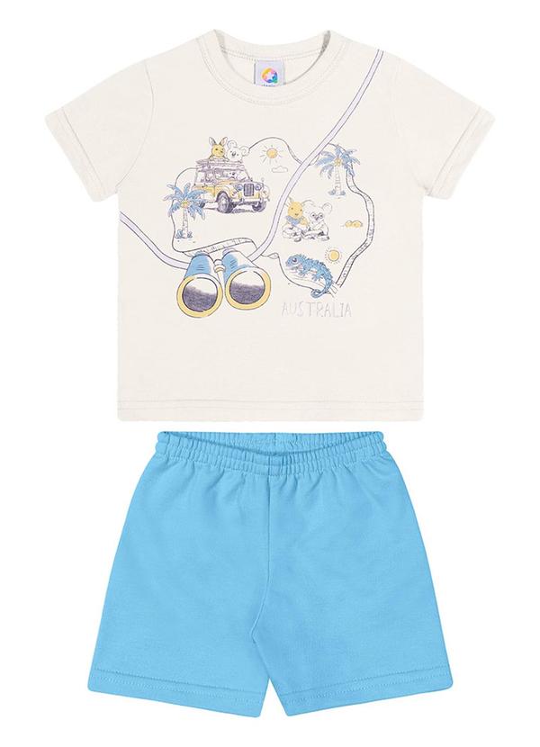 Alenice - Conjunto Estampado Safari Menino Branco