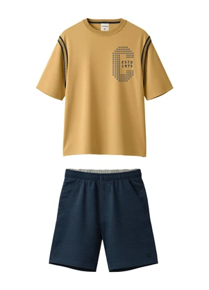 Carinhoso - Conjunto Estd 1975 em Malha Amarelo Mostarda - CARINHOSO