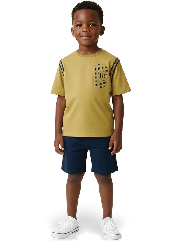 Carinhoso - Conjunto Estd 1975 em Malha Amarelo Mostarda