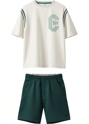 Carinhoso - Conjunto Estd 1975 em Malha Texturizada Branco - CARINHOSO