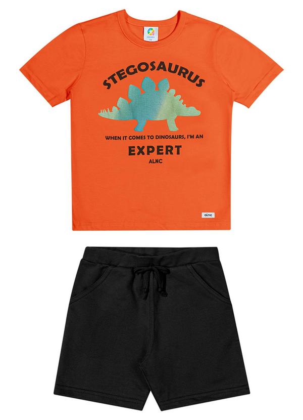 Alenice - Conjunto Estegossauro Menino Laranja