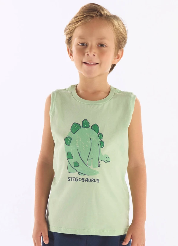 Up Baby - Conjunto Estegossauro Regata Bermuda Verde 2