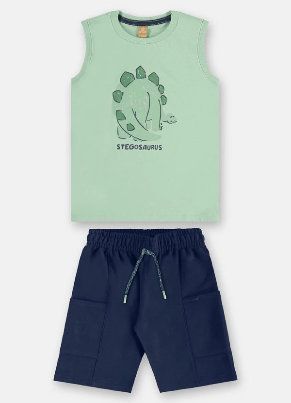 Up Baby - Conjunto Estegossauro Regata Bermuda Verde 4