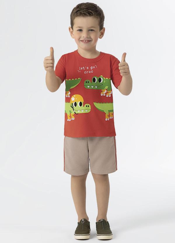 Cativa Kids - Conjunto Estiloso Estampado Vermelho