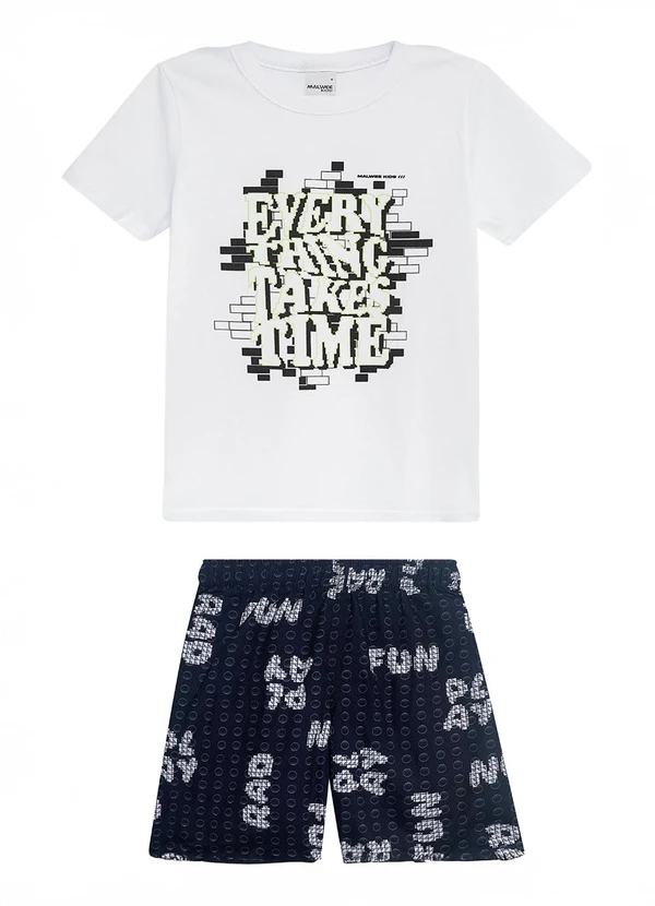 Malwee Kids - Conjunto Everything Takes Time Branco