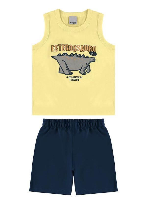 Malwee Kids - Conjunto Explorador Jurássico Amarelo Claro