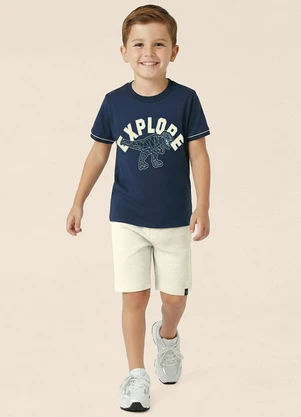 Malwee Kids - Conjunto Explore Moletinho Azul Marinho - MALWEE KIDS
