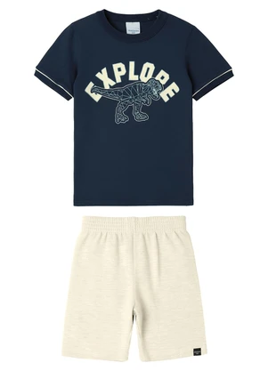 Malwee Kids - Conjunto Explore Moletinho Azul Marinho - MALWEE KIDS