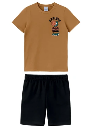 Malwee Kids - Conjunto Explore Radical com Moletinho Caramelo - MALWEE KIDS