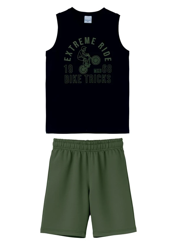 Malwee Kids - Conjunto Extreme Ride em Moletinho Preto