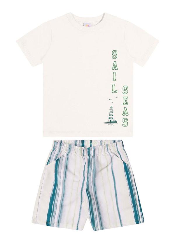 Alenice - Conjunto Farol e Listras Menino Branco 2