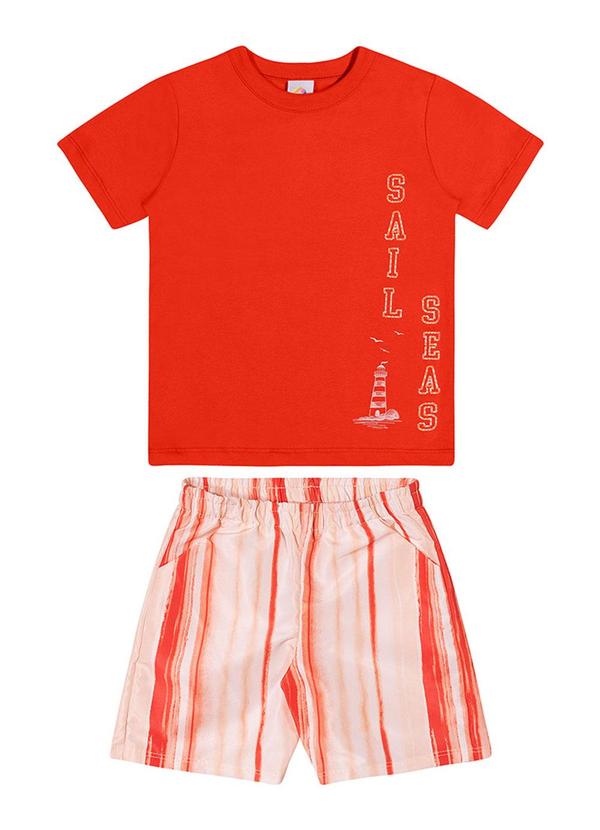 Alenice - Conjunto Farol e Listras Menino Laranja 1