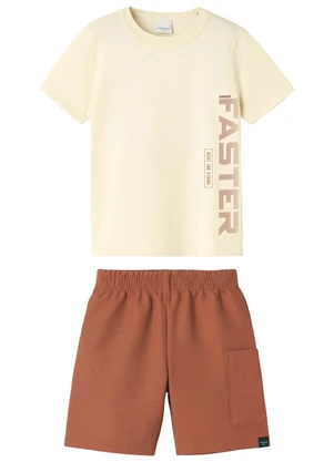 Malwee Kids - Conjunto Faster Moletom Sarjado Off White - MALWEE KIDS