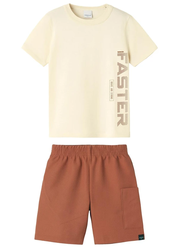 Malwee Kids - Conjunto Faster Moletom Sarjado Off White