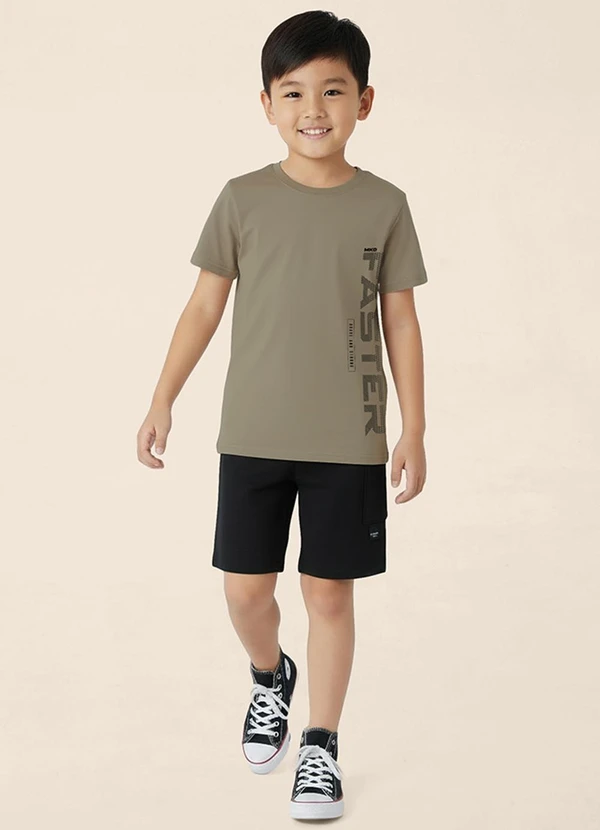 Malwee Kids - Conjunto Faster Moletom Sarjado Taupe