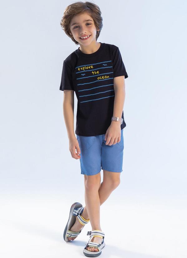 Cativa Kids - Conjunto Feminino com Puff Bicolor Preto