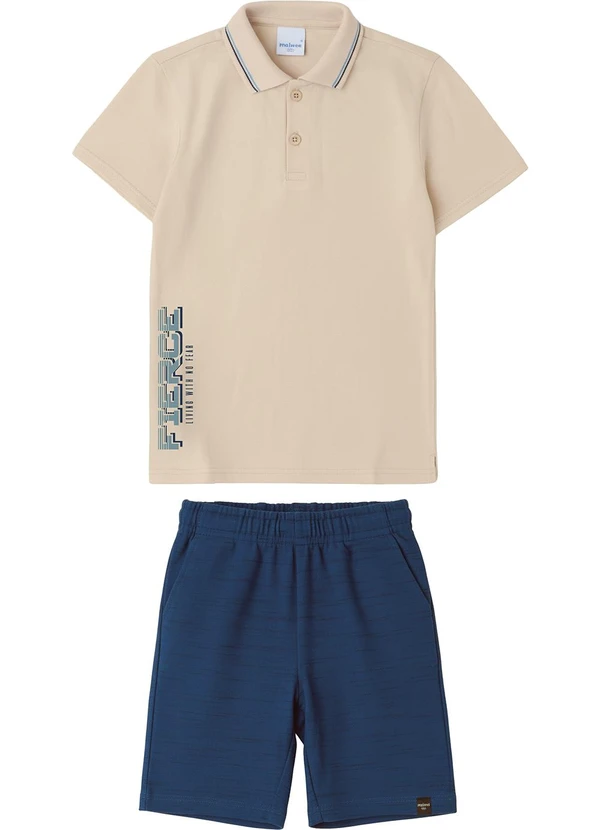 Malwee Kids - Conjunto Fierce Moletinho Bege