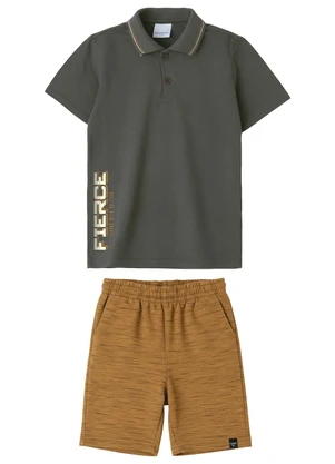 Malwee Kids - Conjunto Fierce Moletinho Cinza Chumbo - MALWEE KIDS