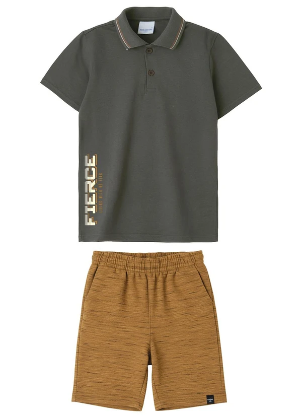 Malwee Kids - Conjunto Fierce Moletinho Cinza Chumbo
