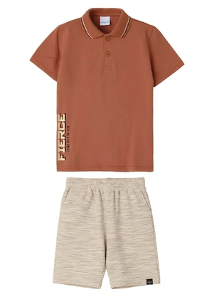 Malwee Kids - Conjunto Fierce Moletinho Terracota - MALWEE KIDS