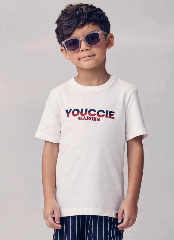 Youccie - Conjunto Fio Tinto Listrado com Bordado Marinho 1