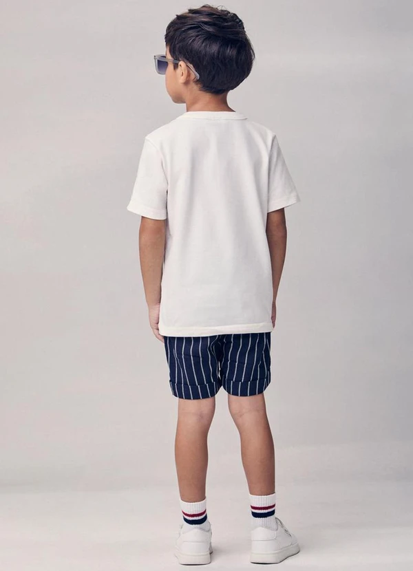 Youccie - Conjunto Fio Tinto Listrado com Bordado Marinho 4