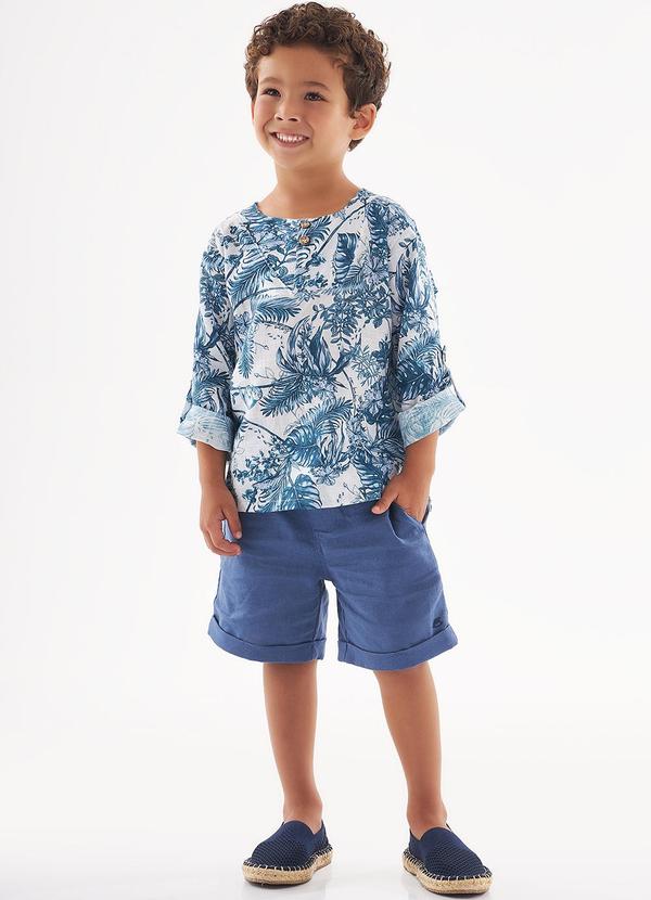 Up Baby - Conjunto Floral Sketch Infantil Azul