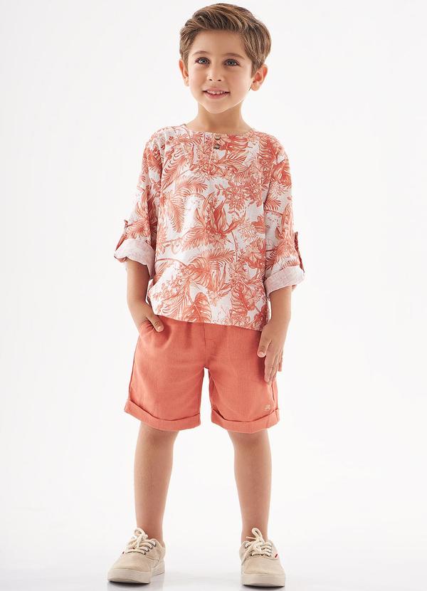 Up Baby - Conjunto Floral Sketch Infantil Laranja 1