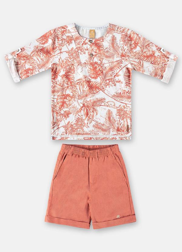 Up Baby - Conjunto Floral Sketch Infantil Laranja 2