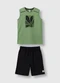 Carinhoso - Conjunto Folhagem Texturizada Off White - variação: Verde Menta