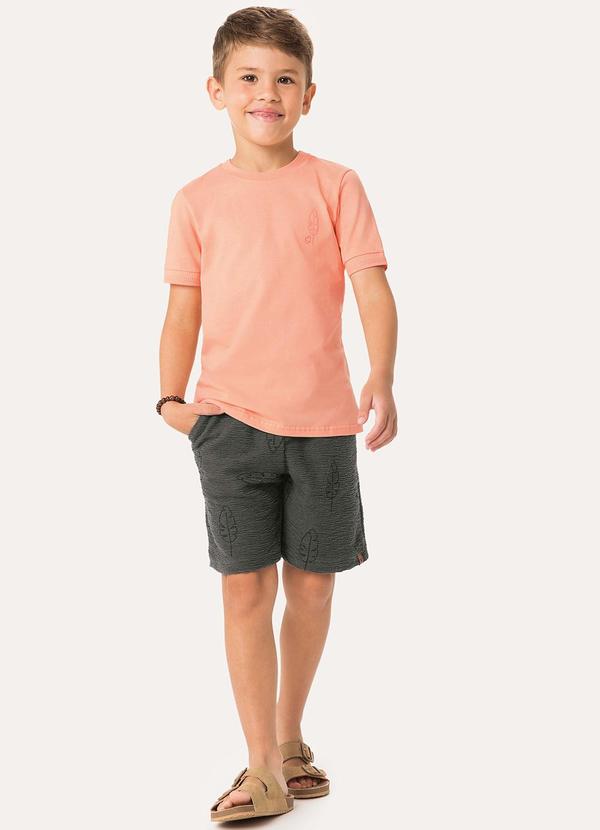 Carinhoso - Conjunto Folhas em Malha Texturizada Pêssego