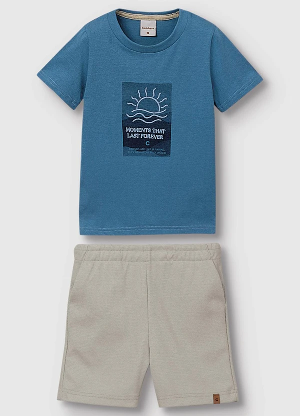 Carinhoso - Conjunto Friends Are Like a Sunshine Menino Azul