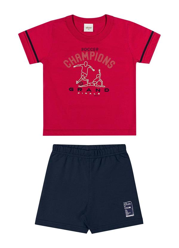 Elian - Conjunto Futebol Estampado Elian Vermelho