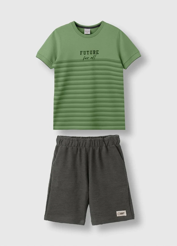 Carinhoso - Conjunto Future For All Texturizada Verde Menta