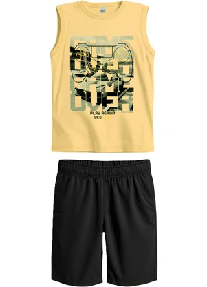 Malwee Kids - Conjunto Game Over em Moletinho Amarelo - MALWEE KIDS