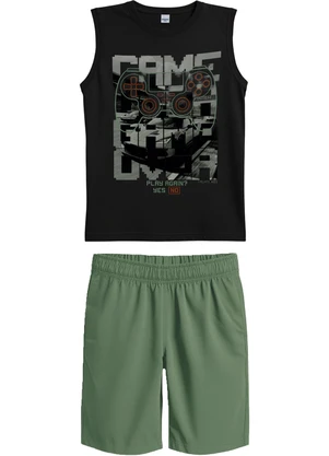 Malwee Kids - Conjunto Game Over em Moletinho Preto - MALWEE KIDS