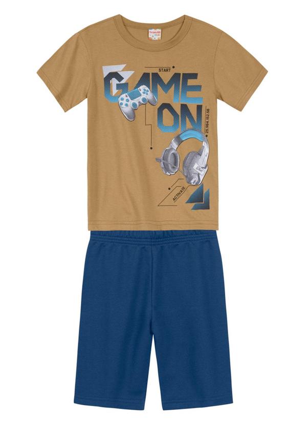 Brandili - Conjunto Gamer Infantil Menino Marrom