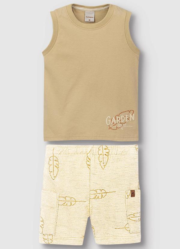Carinhoso - Conjunto Garden Texturizado Menino Areia 2