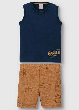 Carinhoso - Conjunto Garden Texturizado Menino Azul Marinho - CARINHOSO