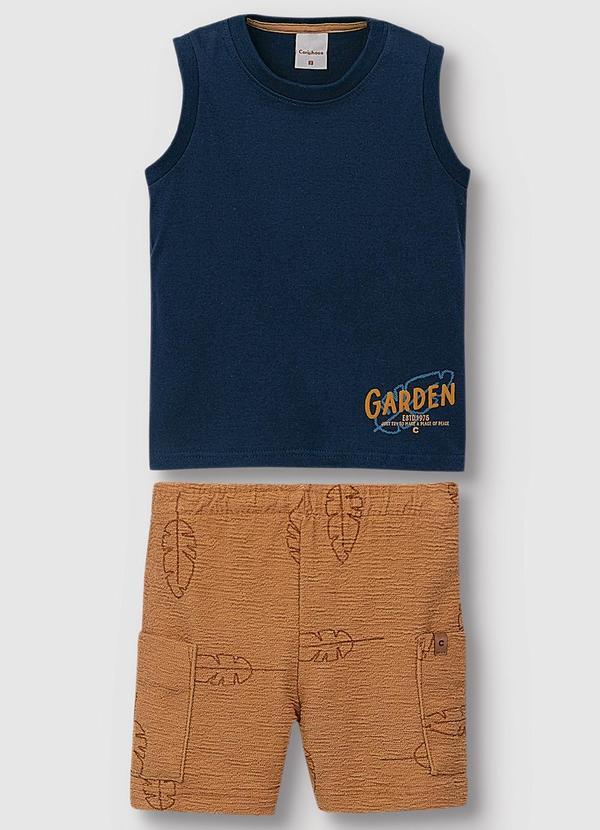 Carinhoso - Conjunto Garden Texturizado Menino Azul Marinho