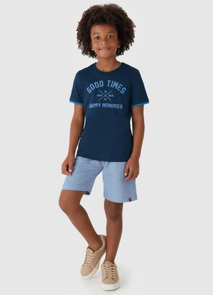 Carinhoso - Conjunto Good Times Bordado Azul Marinho - CARINHOSO