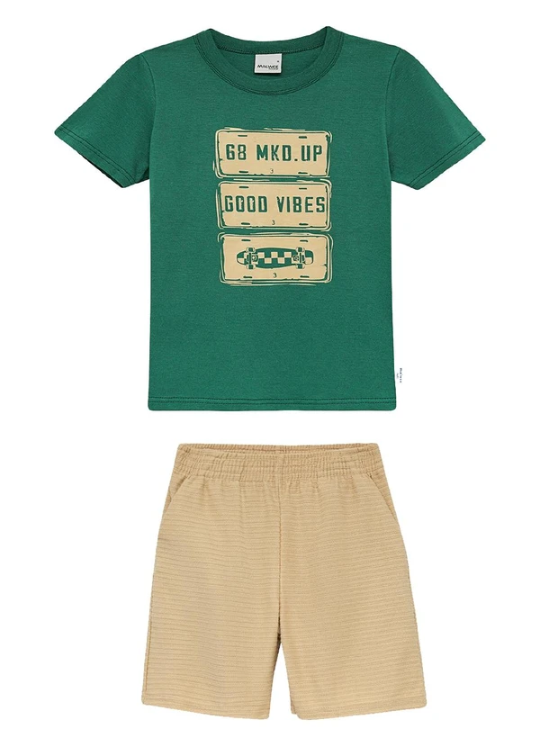 Malwee Kids - Conjunto Good Vibes Verde 