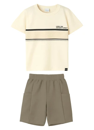 Malwee Kids - Conjunto High On Adventure Texturizado Off White - MALWEE KIDS