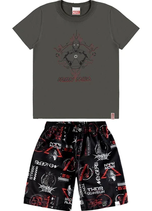 Malwee Kids - Conjunto Homem de Ferro em Microfibra Cinza Chumb - MALWEE KIDS