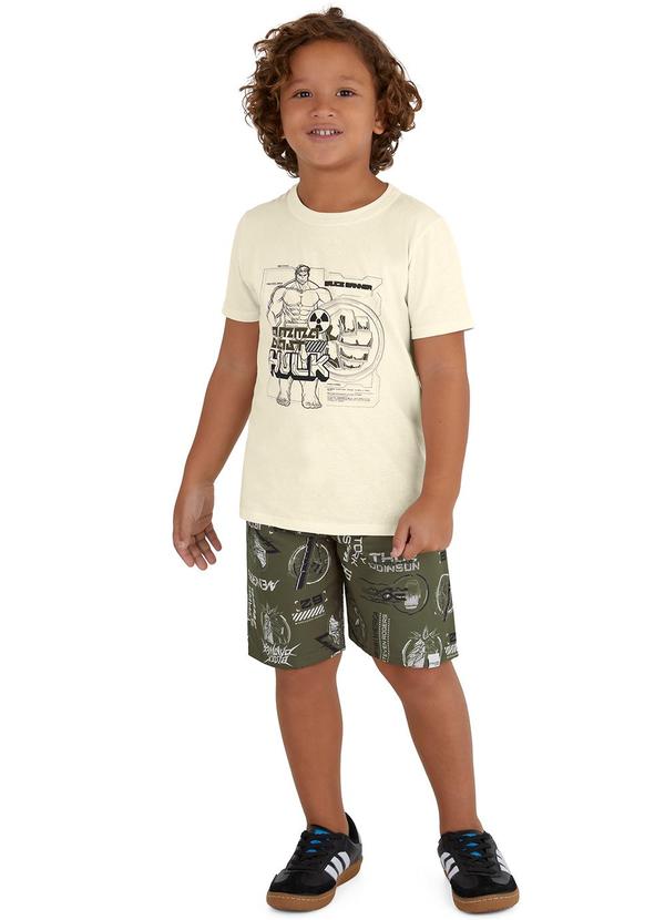 Malwee Kids - Conjunto Hulk em Microfibra Off White