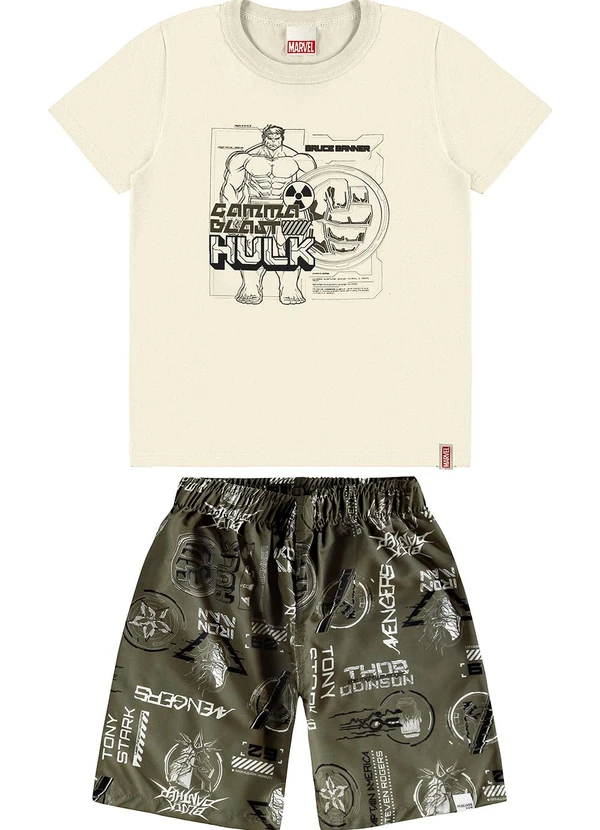 Malwee Kids - Conjunto Hulk em Microfibra Off White 2