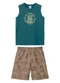 Malwee Kids - Conjunto High On Adventure Taupe - variação: Azul Petróleo
